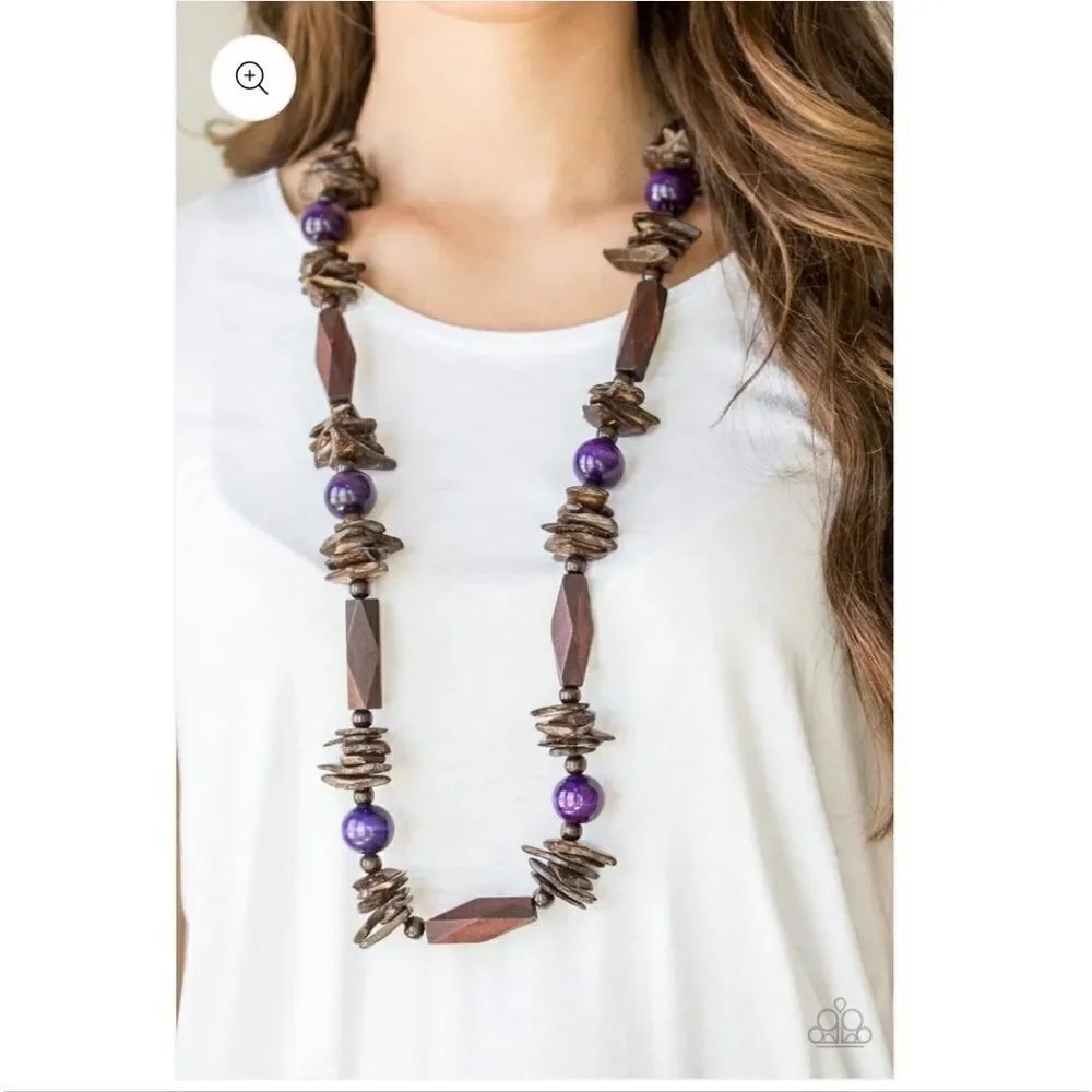 Paparazzi Cozumel Coast Brown and Purple Beaded Necklace